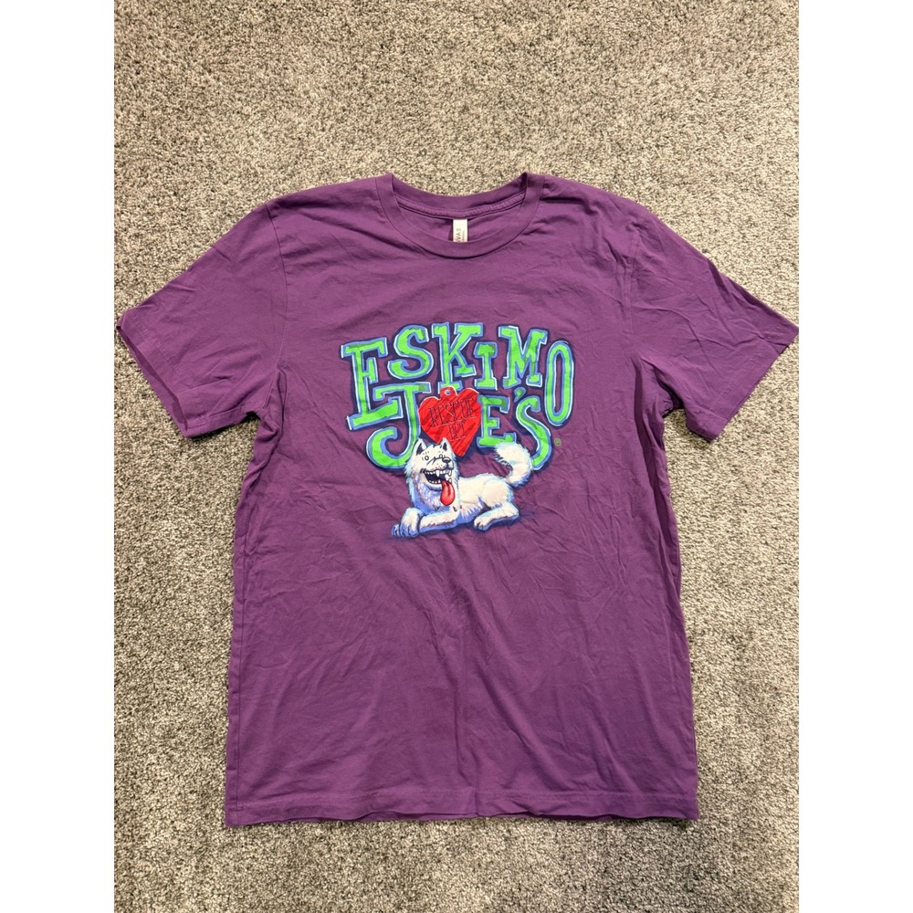 Eskimo Joe's T-Shirt‎ Mens Large Purple Stillwater OK Graphic Adopt A Pet Rescue